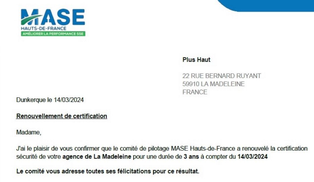 Certification MASE